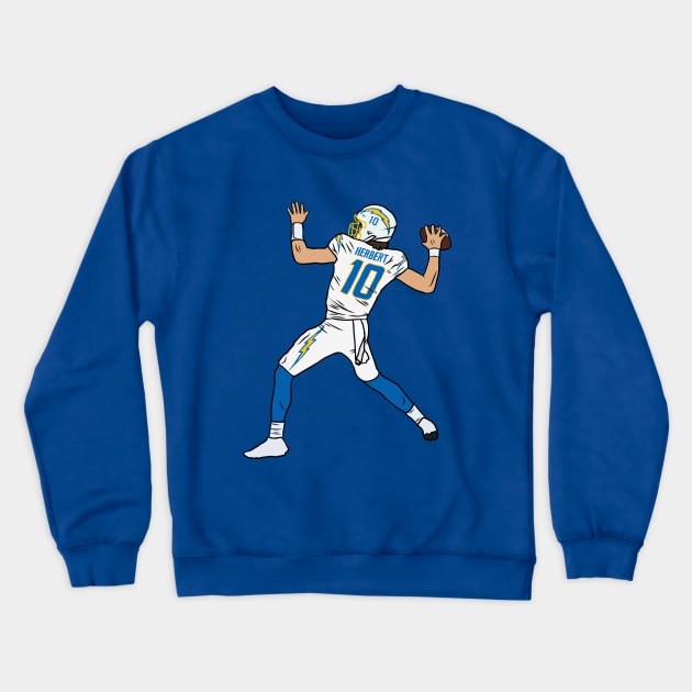 Justin Herbert Throw Crewneck Sweatshirt by rattraptees